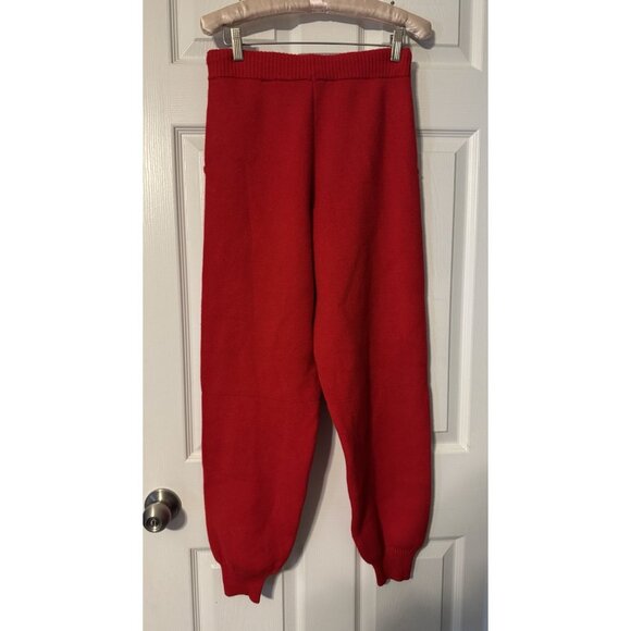Zara Red Joggers Sweat Pants Casual S Small NEW - Picture 1 of 11